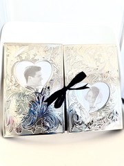 LENOX Silver-Plated Wedding Promises Double Heart Photo Album Holds 4 x 6 photos