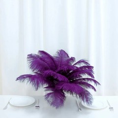12 pcs 10-15″ long Purple Genuine Ostrich FEATHERS Wedding Party Centerpieces