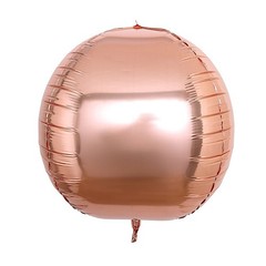 2 ROSE GOLD 18″ wide 4D Round Orbs Balls Mylar Foil Balloons Wedding Decorations
