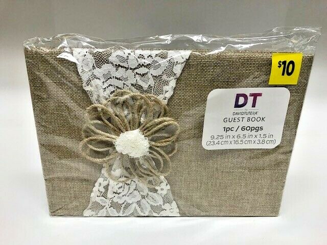 David Tutera Burlap and Lace Wedding Guest Book Special Event Occasions 60 Pages