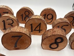 Rustic Wedding Table Number Wood Slices 1-20 Approx 4” T By 4” By 1.25” READ