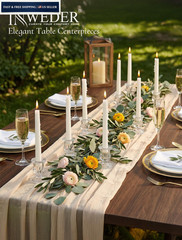 Inweder Glass Taper Candle Holders: Crystal Clear Candlestick 2Pcs,
