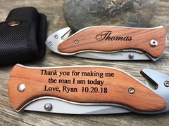 Personalized Father of Groom Gift Dad Father’s Day Custom Pocket Knife Rescue