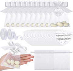 202 Pcs 100 Sets Wedding Italian Almond Favors for Guests Include Five Wishes Tr