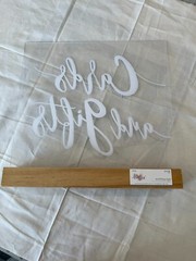 Studio His & Hers Clear Acrylic Table Sign “Cards & Gifts”