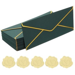Envelope 4 1/8 x 9 1/2 inch with gold edge for 50 pieces V-wing dark green