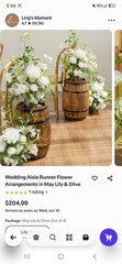 Ling’s Moment Wedding Aisle Runner Flower Arrangements May Lily & Olive 4pc