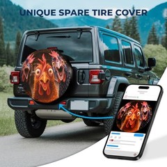 Father’s Day PVC Spare Tire Cover for RV Size 17 for Diameter 31″-33″ Chicken