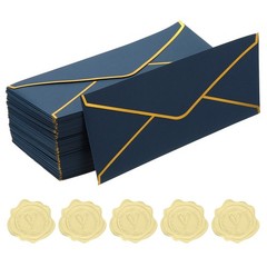 Envelopes 4 1/8 x 9 1/2 inch with gold edge, for V Flap, 100 pcs, blue