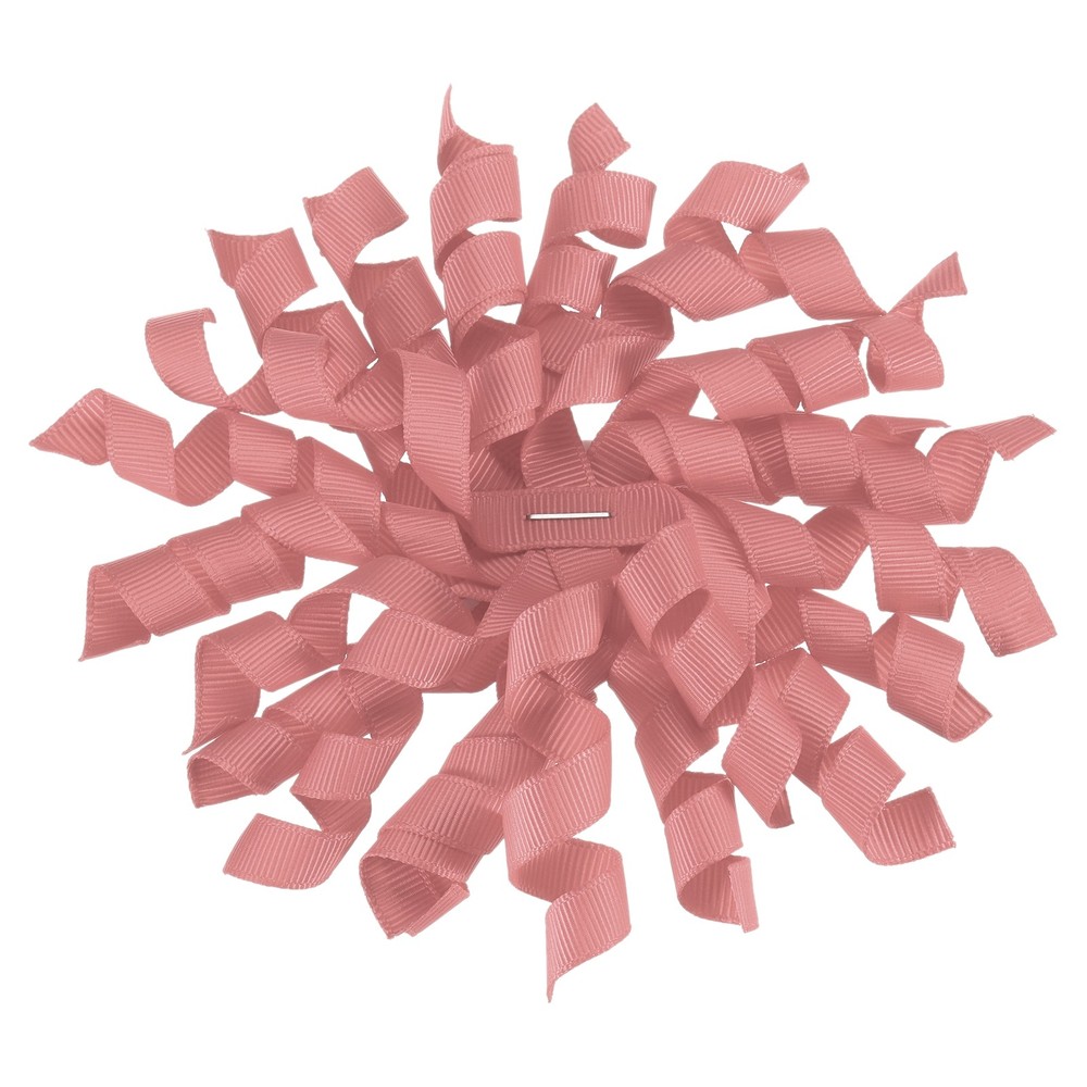 6 Pcs 4 Inch Grosgrain Curly Bows for Gift Wrapping Self-Adhesive Ribbon Pink