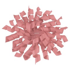 6 Pcs 4 Inch Grosgrain Curly Bows for Gift Wrapping Self-Adhesive Ribbon Pink