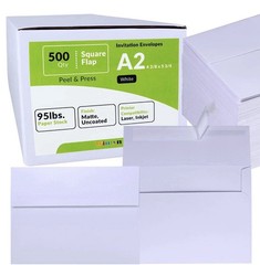 500 Pcs Bulk A2 Invitation Envelopes in White Peel & 500 White,