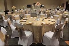 Obstal 50 Pcs Red Satin Chair Sashes Bows For Wedding Reception- Universal