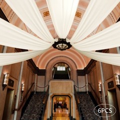 5x20ft Fabric Ceiling Drapes With 6 Panels Rod Pocket For Event Decor