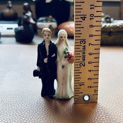 Antique Porcelain Wedding Cake Top Bride and Groom Occupied Japan