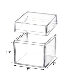 36 Pack Acrylic Boxes with Lid, Clear Square Cubes Treat Gift Boxes Candy