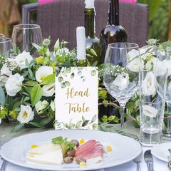 26 Pieces Wedding Table Numbers Cards 1-25 with Head Table Numbers Greenery E…