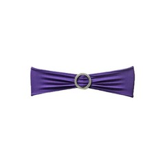 10 Purple Spandex CHAIR SASHES with Silver Round Buckles Wedding Decorations