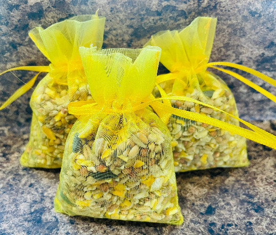 50 Sunflower Yellow Birdseed Bags, Organic Wedding Toss All Natural Eco-friendly