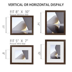 8×10 Picture Frame Set of 3, Photo Frame Display 5×7 Pictures with Mat or 8×1…