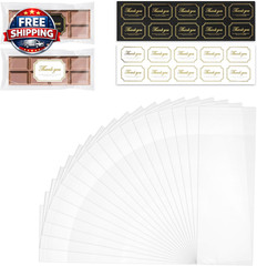 200 Pcs Chocolate Bar Wrappers with 200 Pcs Gold Foil Thank You Stickers – 3.2 X