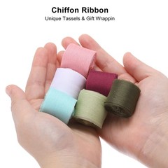 3 Rolls Ribbon Crinkle Chiffon 1″ 6Yard Purple Light Purple Grey Purple
