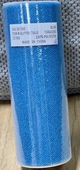 Glitter Tulle Turquoise – 12 yds 6” wide 100% Polyester
