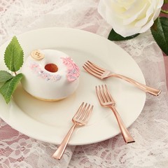 4″ long Rose Gold Appetizer Forks Wedding Dinner Party Home Disposable Tableware