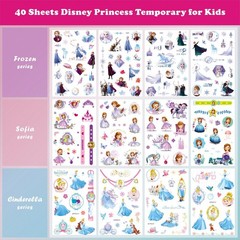 Princess Tattoos Kids, 40 Sheets Cartoon Tattoos Party Favor Set for Girls Bo…