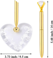 Midube Signing Pen and Acrylic Holder Set Pen for Wedding Bridal Guest Sign in A