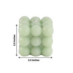 2 SAGE GREEN Bubble Cube Unscented Paraffin Wax CANDLES Wedding Centerpieces