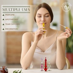 CraftsOfEgypt Genie Blown Glass Miniature Perfume Set Of 10, Multicolor