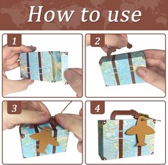 50Pcs Party Favor Candy Box, World Map Mini Suitcase Favor Box, Vintage Kraft…