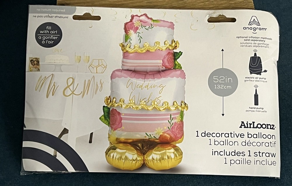 AirLoonz Wedding Cake Balloon 52 Inches Decorative