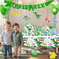 Three Rex Birthday Decorations Boy – 187 Pieces Set for 25 Guests, Includes T…