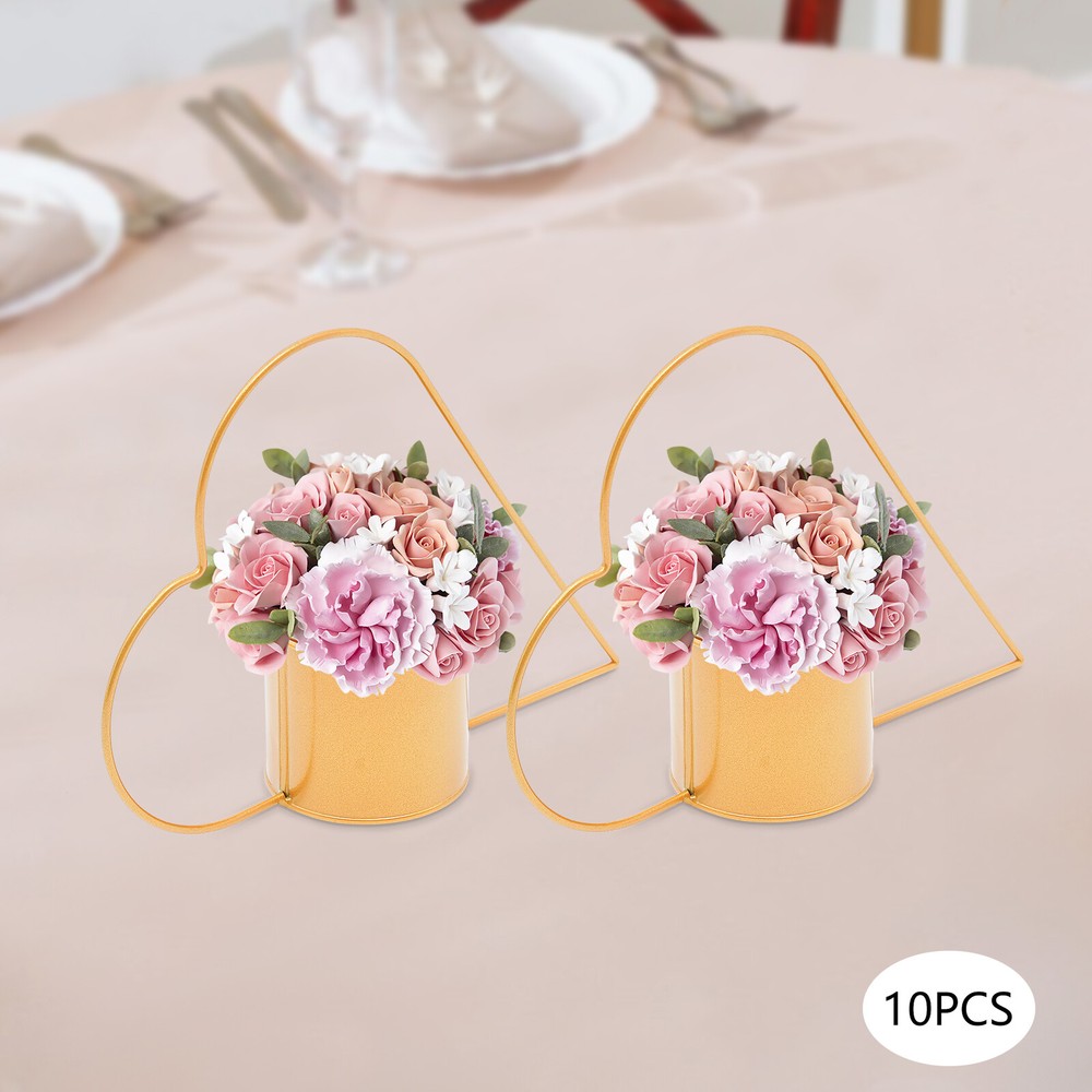 10 Pcs Gold Vases Centerpieces Wedding Trumpet Vase for Wedding Party Decoration