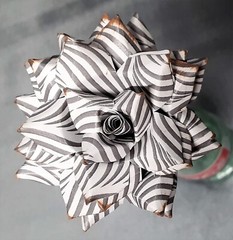 Handmade Paper Flower on stem (Gray Pattern No.2) for Wedding, St. Valentine’s