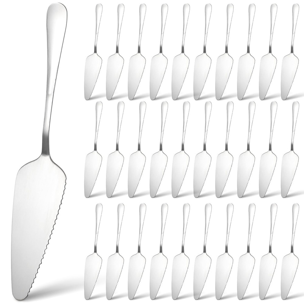 30 Pcs Stainless Steel Cake Server 9 Inch Pie Spatula Pastry Cutter Silver