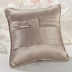 Ring Bearer Pillow – Wedding Ceremony – Pleated Satin Taupe or White