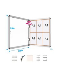 Mifuro 2 Pack 28″x26″ Enclosed Bulletin Board, Lockable Weather-Resistant Alu…