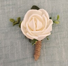 Pink Dusty Blue Cascade Bridal Bouquet made of Sola Wood Flowers for Wedding
