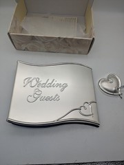 Lenox Opal Innocence Event Guestbook With Pen Silverplated