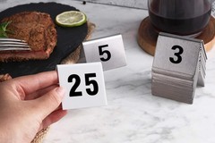 New Star Foodservice 27617 Stainless Steel Tent Style Table Number Card, 1-25…