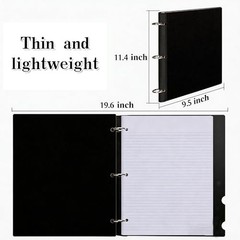 360° Pivotable 3 Ring Binder, 1 inch Black 2 PCS Non-Customizable Cover