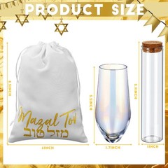 FoldTier 3pcs Wedding Chuppah glass cup is 5.5 x 1.7 inches, Pastel Color