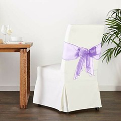 LA Linen Organza Sashes Chair Bows (Pack of 50), Lilac