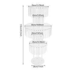 5-Tier Clear Acrylic Flower Stand with Crystal Pendants 43.3 in Wedding