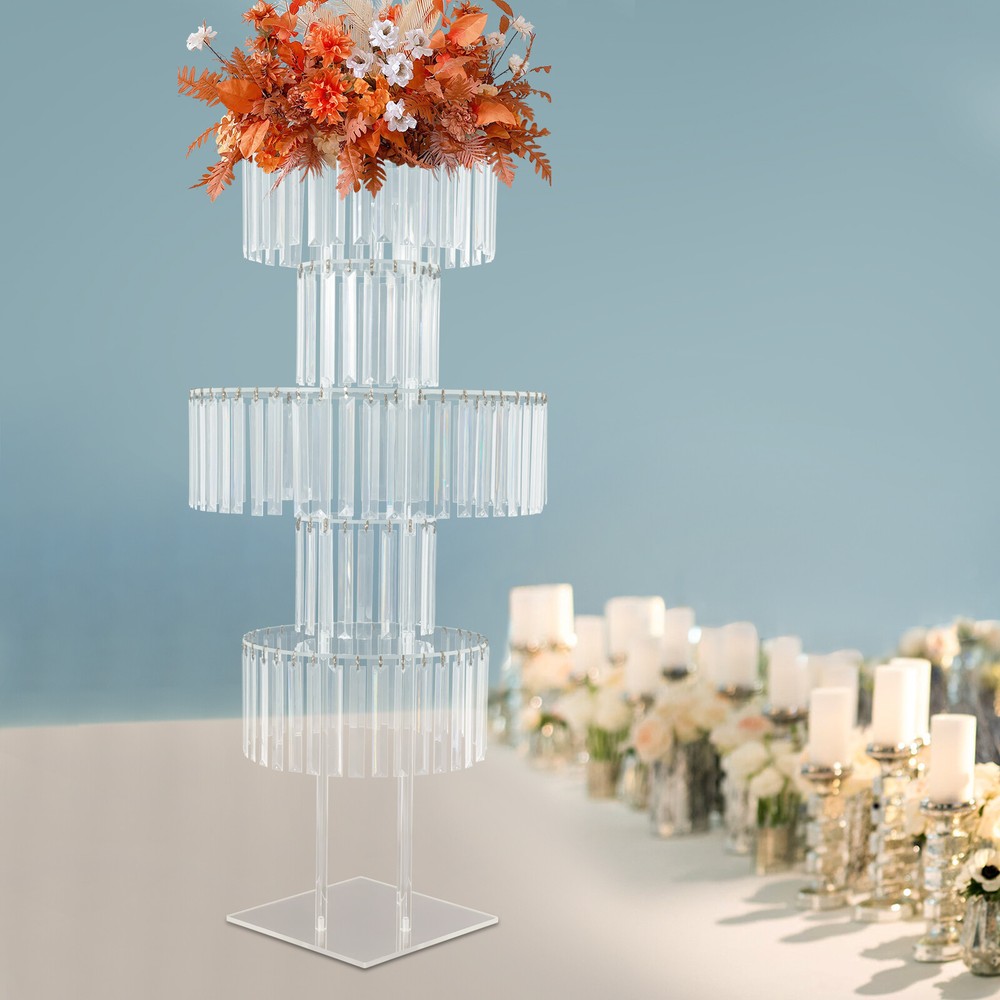43.3in 5-Tier Square Pedestal Stands for Table Chandelier Centerpiece Wedding