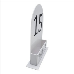 Wedding Table Numbers w/ Stands 1-15, 5×7 Acrylic Display White Arch w/ Menu Bay
