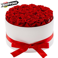 Otuo 27 Piece Preserved Roses in a Box – Forever Flowers for 27 Roses, Red